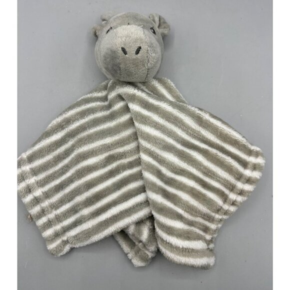 Lila & Jack Plush Hippo Giraffe Baby Security Blanket Lovey Gray Stripe - Picture 3 of 5